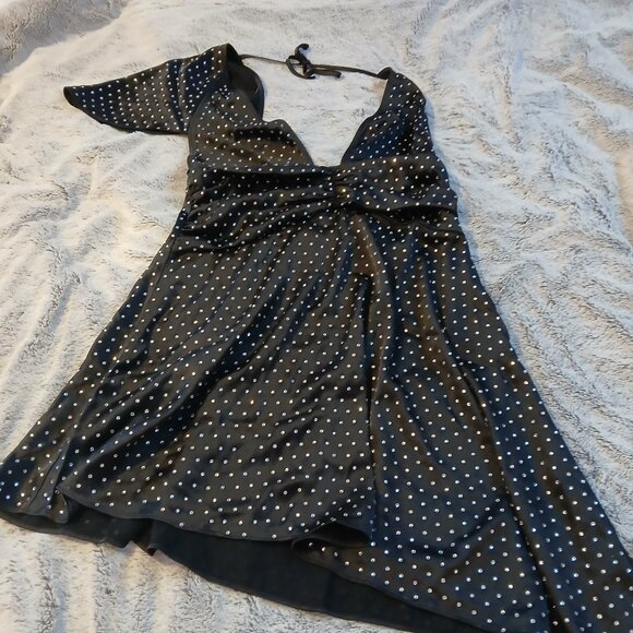 WeWoreWhat Women's Crystal Asymmetrical Black Halter Dress  SZ 14 NWT - Picture 1 of 10